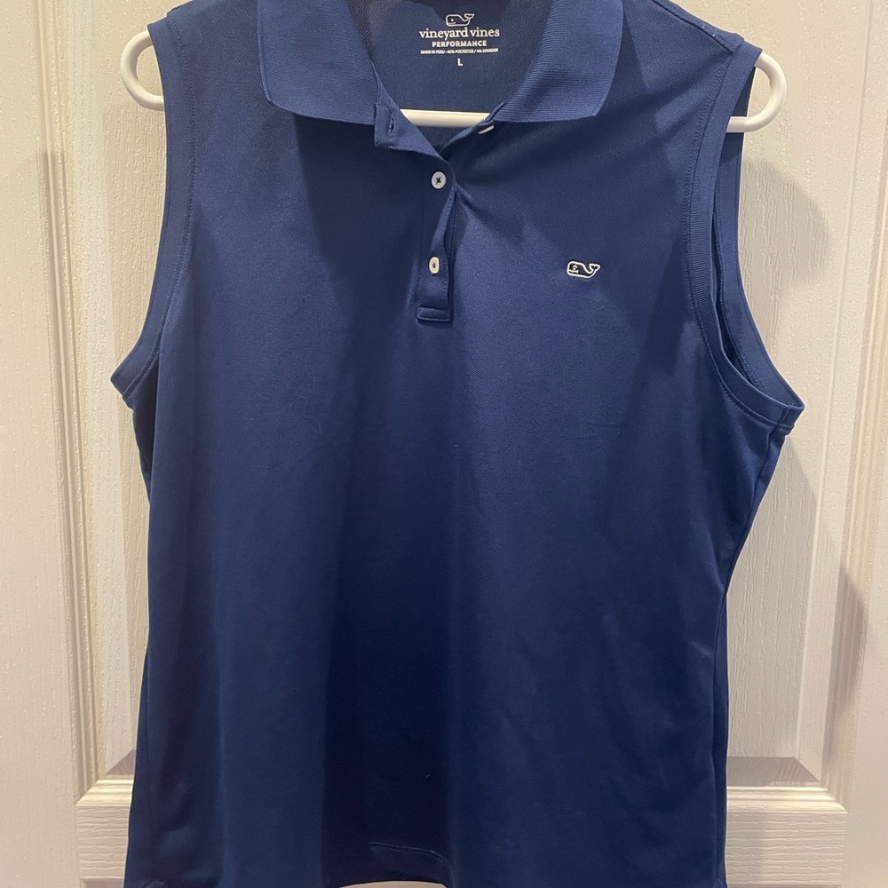 Vineyard Vines Women’s  Navy Sleeveless Polo Shirt- Large